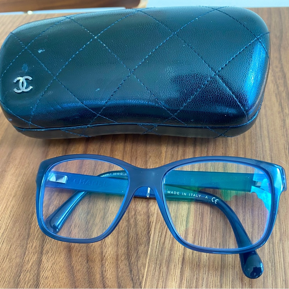 Women’s CHANEL Blue Frames for Prescription Glasses with case